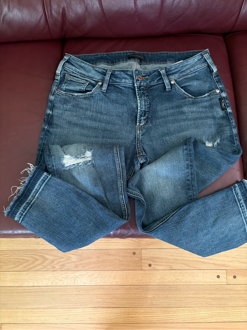 Silver Jeans Women's Boyfriend Jeans in Mid Blue Wash